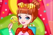 Rainbow Girl with Lollipop